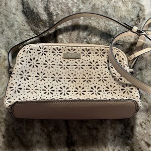 Ivory cutout leather bag
